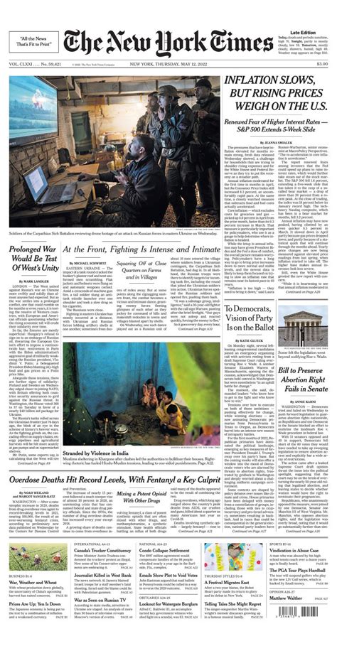 The New York Times Front Page May 12 2022 Boomers Daily