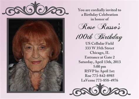 100th Birthday Birthday Party Invitations - Printable or Printed