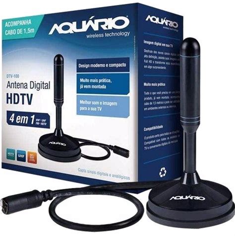 Antena Interna Tv Digital Hdtv Dtv 100 Aquario 100 Original R 29 90