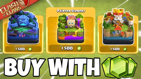 How To Buy Scenery With Gems Clash Of Clans New Update Youtube