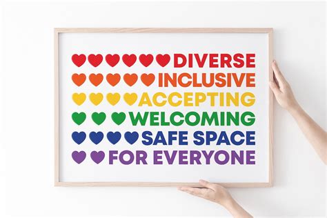 Diverse Inclusive Accepting Welcoming Safe Space For Everyone Etsy