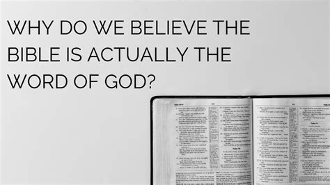 Why Do We Believe The Bible Is Actually The Word Of God Youtube