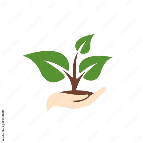 Young Plant In Hand Human Hand Holding Handful Of Soil With Growing