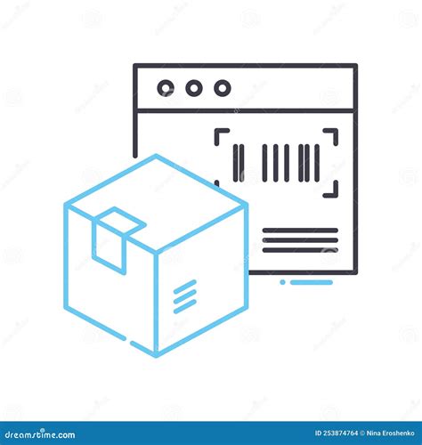 Tracking Number Line Icon, Outline Symbol, Vector Illustration, Concept