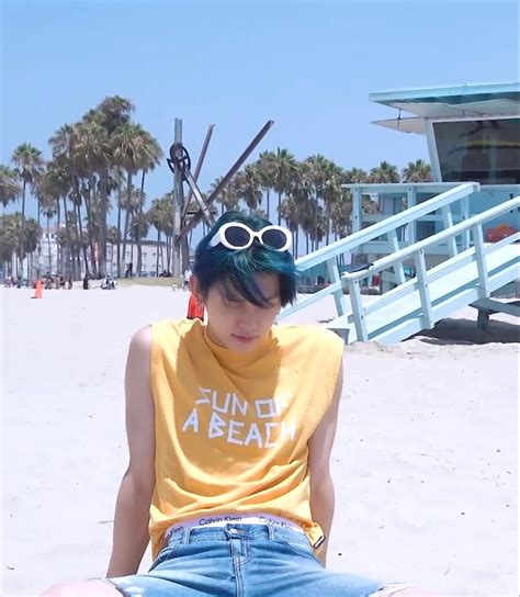 Txt Yeonjun At The Beach Kurt Cobain Flats Sunglasses Beach