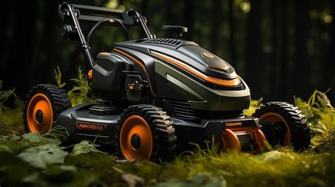 Premium AI Image | lawn mower in a green grass