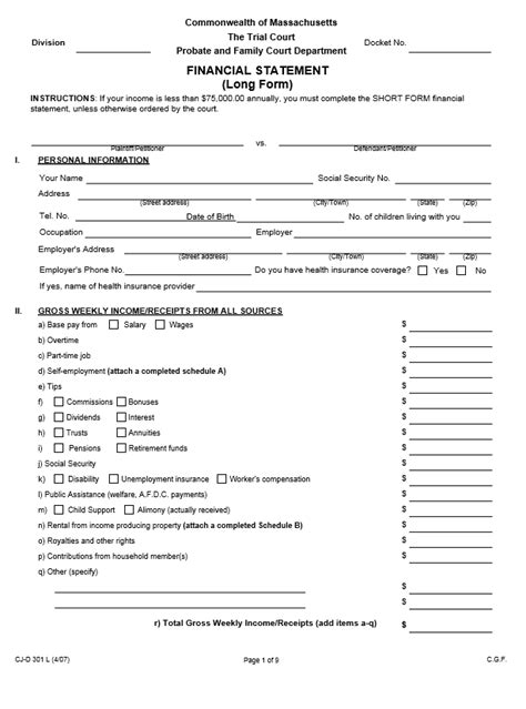 Massachusetts Divorce Separation Agreement Template