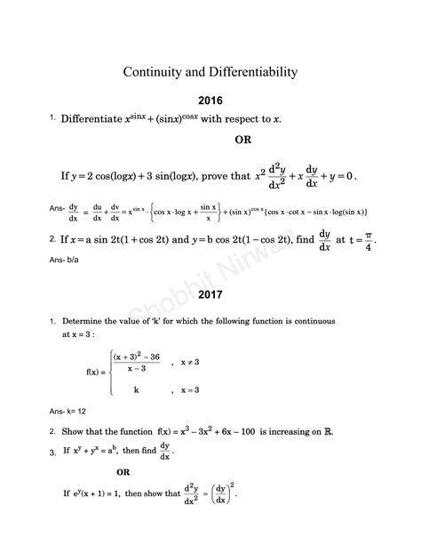 Maths 12th Chapterwise PYQs Shobhit Nirwan Pdf