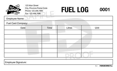 Gas Receipt Log Template