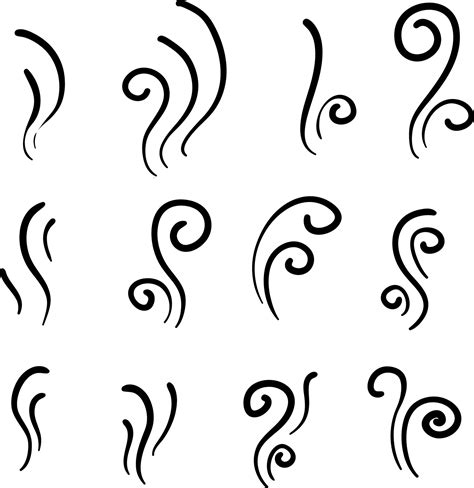 Hand Drawn Aroma Smell Icon Set Of Smoke Vector Icon Smoke Steam