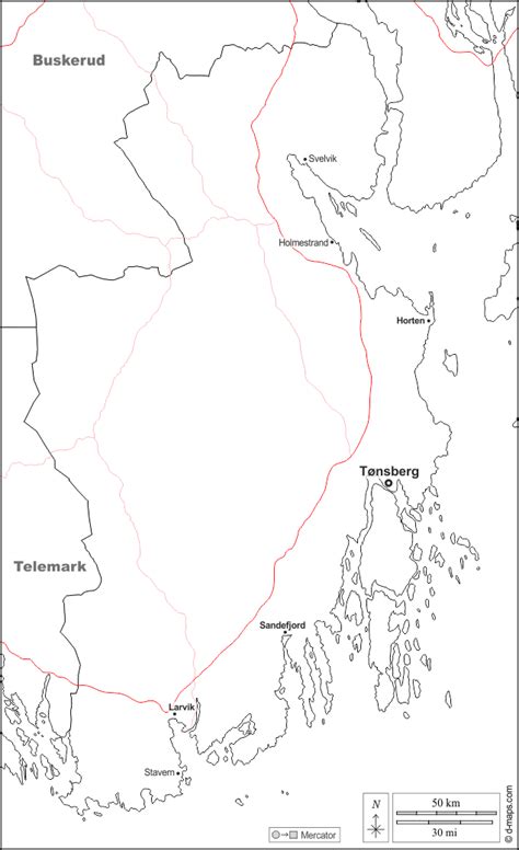 Vestfold Carte Géographique Gratuite Carte Géographique Muette