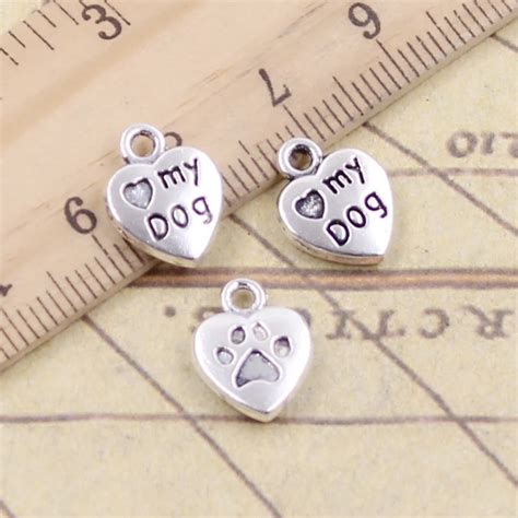 St Cke Charms Herz Liebe Meinen Hund X Mm Tibetischen Bronze