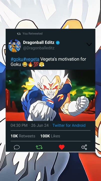 Vegeta S Motivation For Goku 😂🔥😤💯😤 Subscribe For More Videos Goku Vegeta Youtube