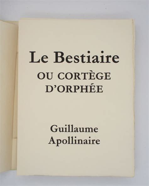 Le Bestiaire Ou Cort Ge D Orph E By Apollinaire Guillaume Lorjou