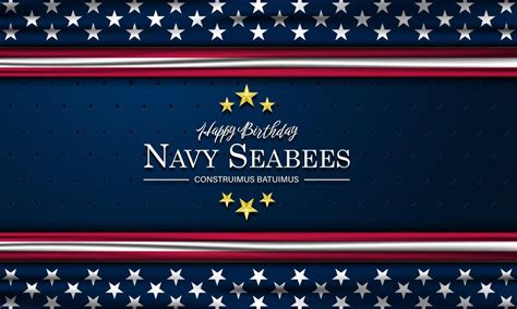 Happy Birthday Us Navy Seabees March 05 Background Vector Illustration