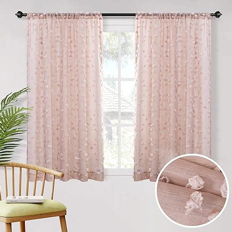 Amazon MYSKY HOME Pom Pom Pink Sheer Curtains For Bedroom Light