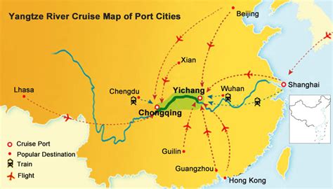 Yangtze River Map, Yangtze Cruise Location, Route, Ports & Transfer ...