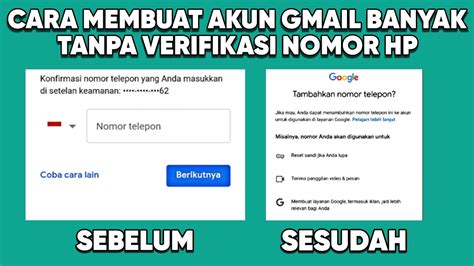 Cara Membuat Akun GMAIL Banyak Tanpa Verifikasi Nomor HP Terbaru YouTube