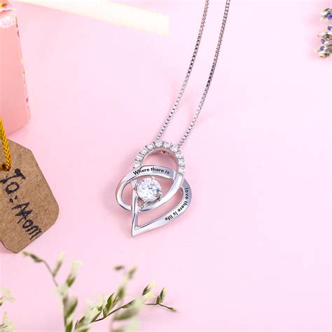 Personalized Heart Birthstone Necklace