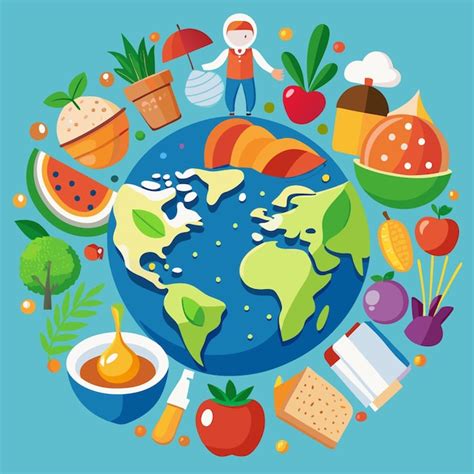 World Food Day Vector Background Design Premium Ai Generated Vector