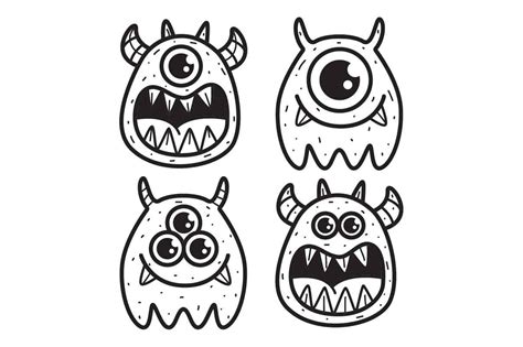 Doodle Monster Cartoon Illustration Grafica Di Akhmadmutohar83