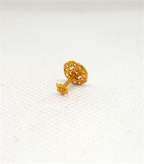 Puregold Big Round Shape Nose Pin Design Np0100 Pure Gold Jeweller