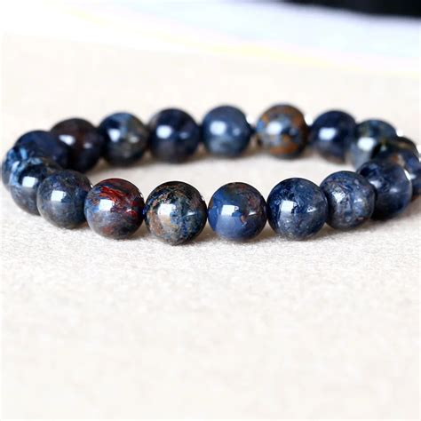 Genuine Natural Dark Blue Pietersite Namibia Stretch Men S Bracelet