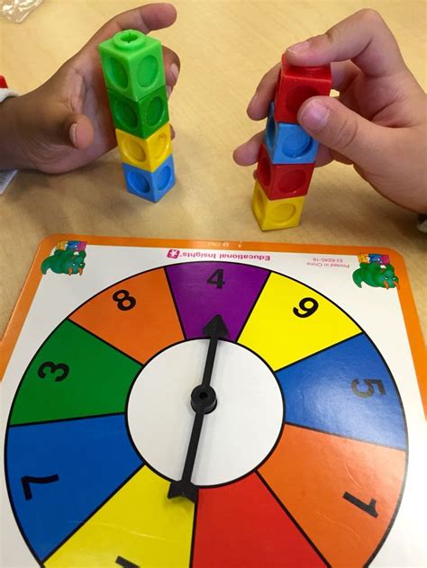 Kindergarten Math Game Spin The Wheel And Stack The Correct Quantity