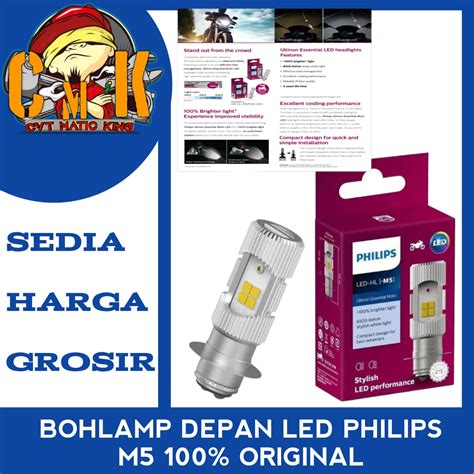 Lampu Depan Motor Led Philips Sisi Arus Wajib Dc K Kaki