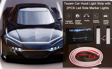 Amazon Tezam Car Hood Light Strip With Pcs Led Side Marker Lights