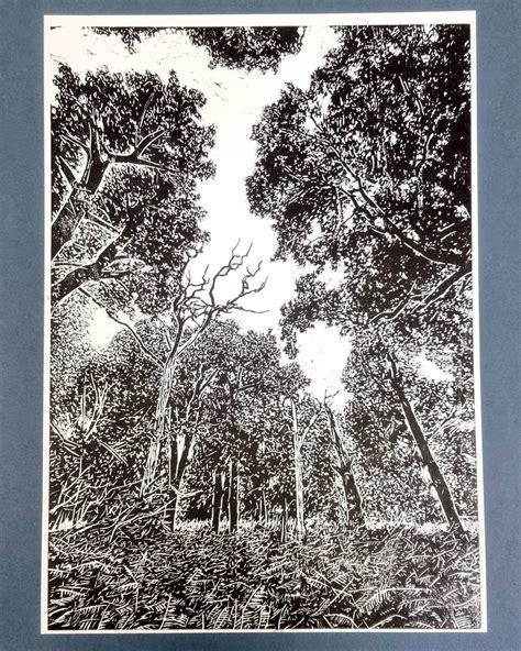 The Clearing Original Lino Printlandscape Art Printwitchy Print