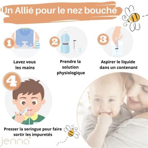 sérum physiologique bébé bouteille Jenna 4 seringues nasales Baby