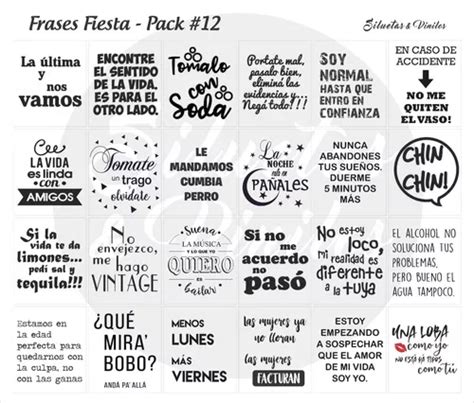 Etiquetas Vinilo Frases Frascos Fiesta X Unid Pack En Venta En