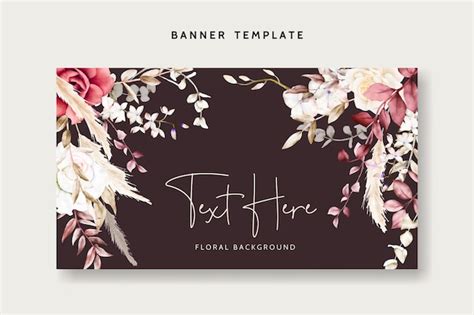 Fondo Floral De Acuarela Vintage Boho Con Flores Y Pampas Vector Gratis