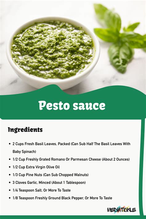 Homemade Pesto Sauce Recipe With Fresh Ingredients