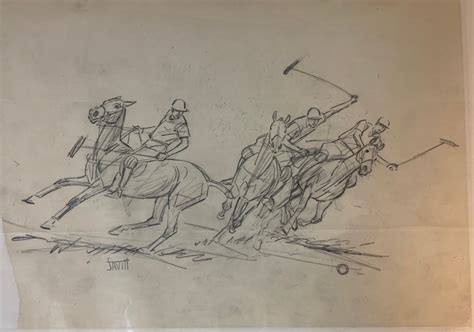 Polo pencil sketch – Original Art by Sam Savitt