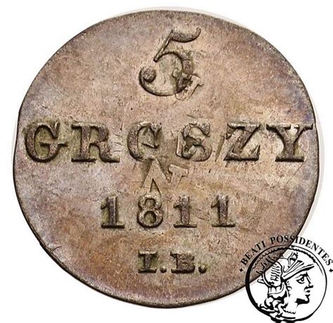 Księstwo Warszawskie 5 groszy 1811 IB st 2 archiwum niemczyk pl