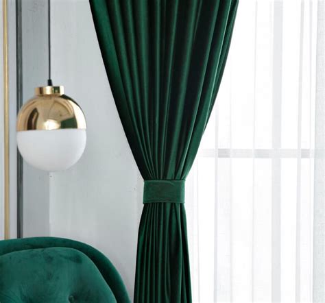 Custom Curtains Emerald Green Velvet Curtain Green Curtain Etsy