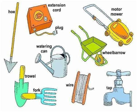 In The Garden Gardening Tools Vocabulary ESLBUZZ