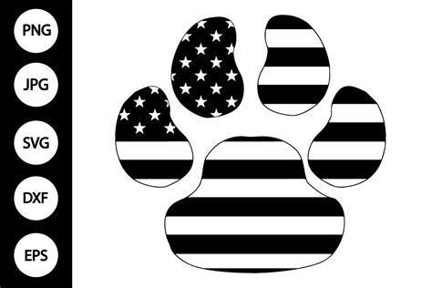 Paw Print With USA Flag SVG Graphic By MYDIGITALART13 Creative Fabrica