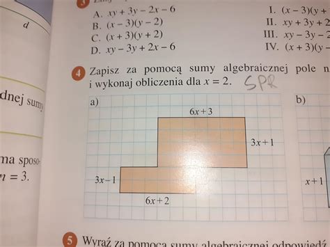 Zapisz Za Pomoc Sumy Algebraiczne Pole Narysowanego Wielok Ta I