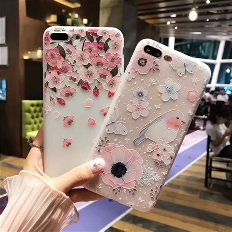 Newest Girl Phone Cases For Iphone 7 Plus Fashion 3D Relief Embossing