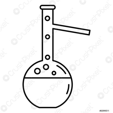 Chemical Flask Icon Outline Style Stock Vector Crushpixel