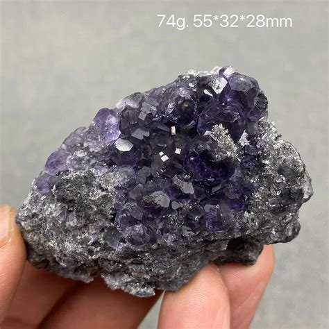 Nat Rliche Polyhedral Tanzanite Blau Lila Fluorit Cluster