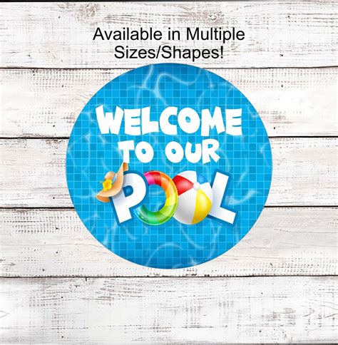 Pool Party Sign Summer Welcome Signs Welcome To Our Pool Etsy