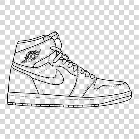 Air Jordan 1 Retro High Transparent / Black & White SVG PNG - Etsy