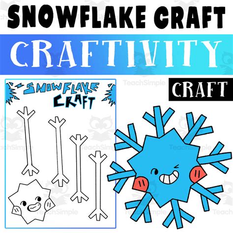 Winter craft Worksheet Activities, Build a Snowflake craft by Teach Simple