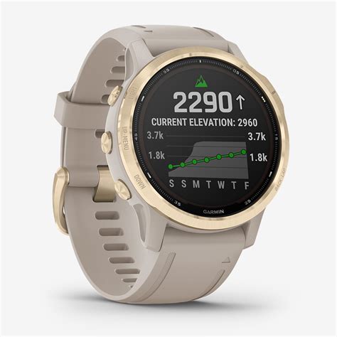 Garmin Fenix 6S - Pro Solar Edition - Light Gold With Light Sand Band ...