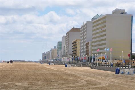 Beach and Boardwalk at Virginia Beach Editorial Image - Image of ...