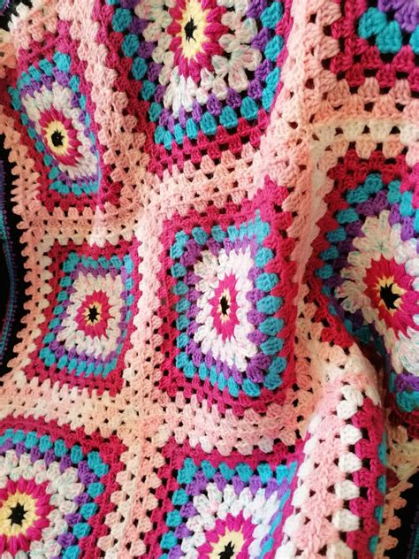 Handmade Crochet Starburst Afghan Baby Blanket Pink Shimmer Etsy